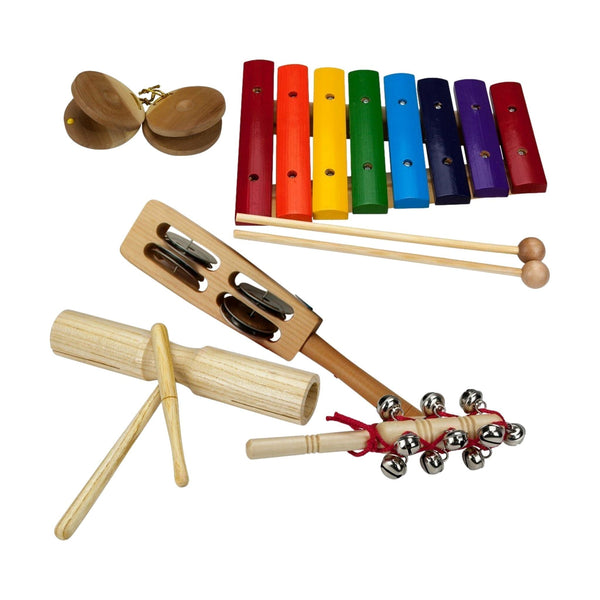 Drumfire Hand Percussion Pack with Wooden Crate 5 Piece Music