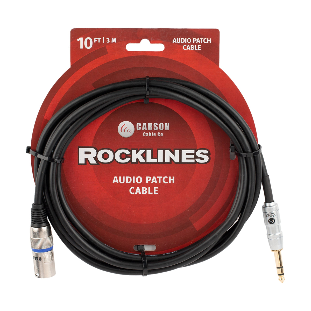 Carson Rocklines 10 Inch XLR Male 6.5mm Stereo Balanced Jack