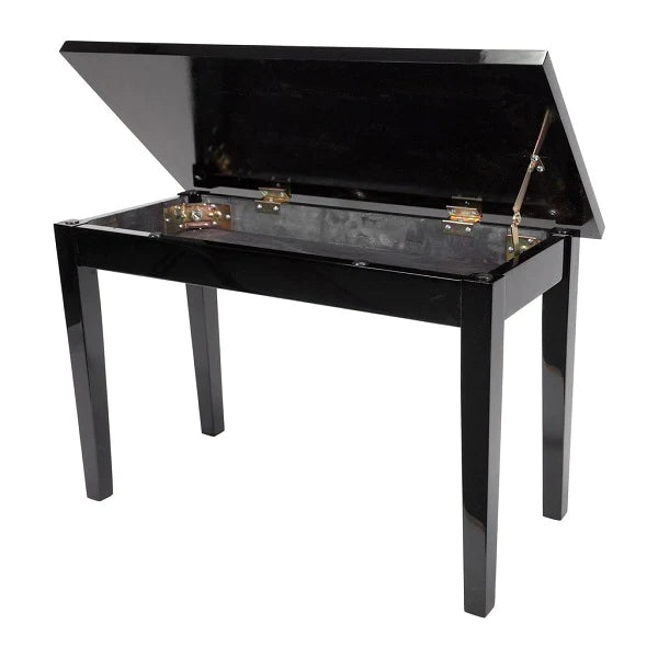 Crown Deluxe Duet Piano Stool with Storage Compartment Black