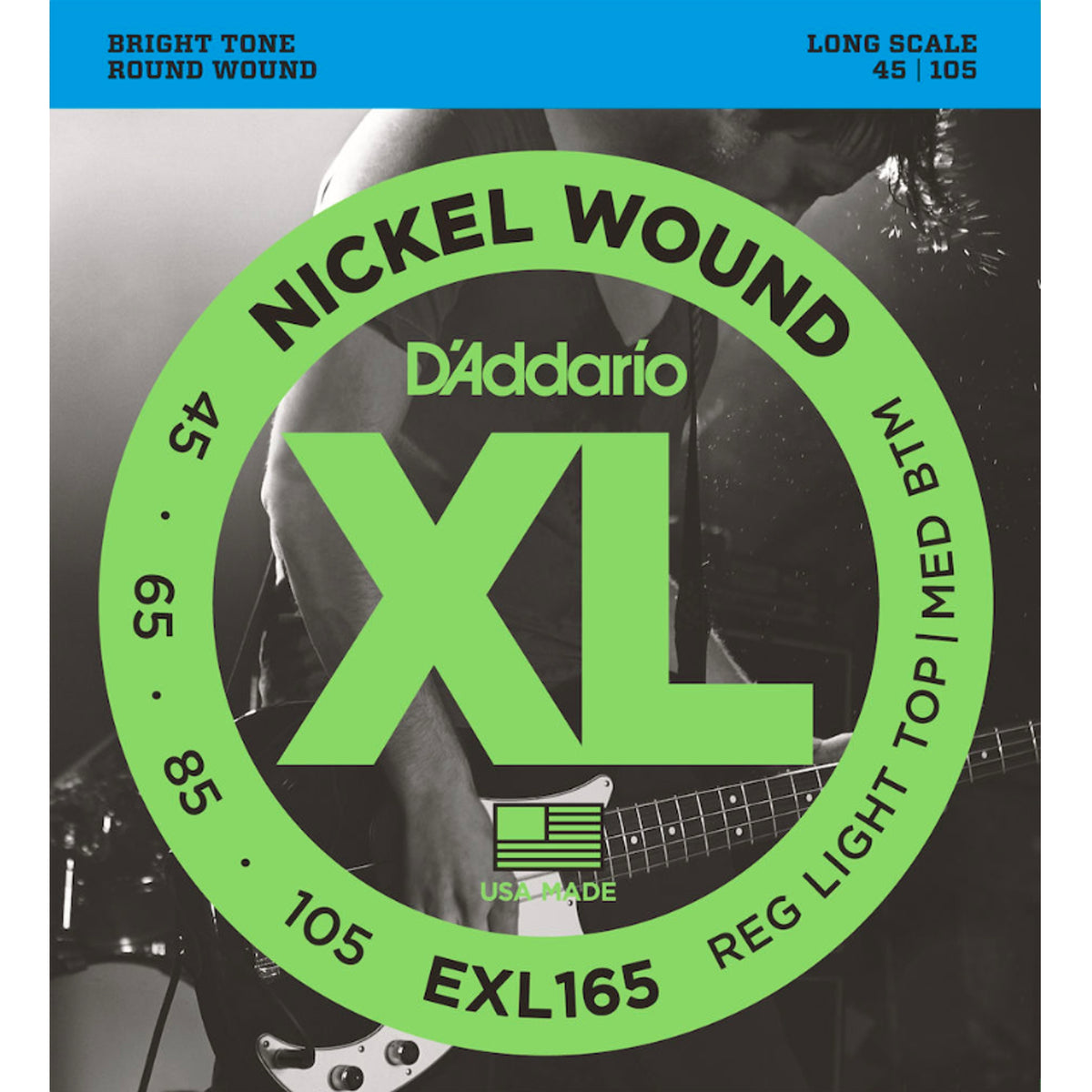 D&#39;Addario Nickel Wound Bass Guitar StringsCustom Light Long Scale 45-105