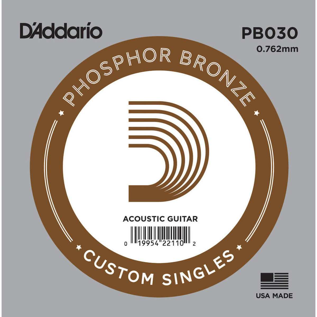 D&#39;Addario PB030 Phosphor Bronze Wound Acoustic Guitar Single String 0.030