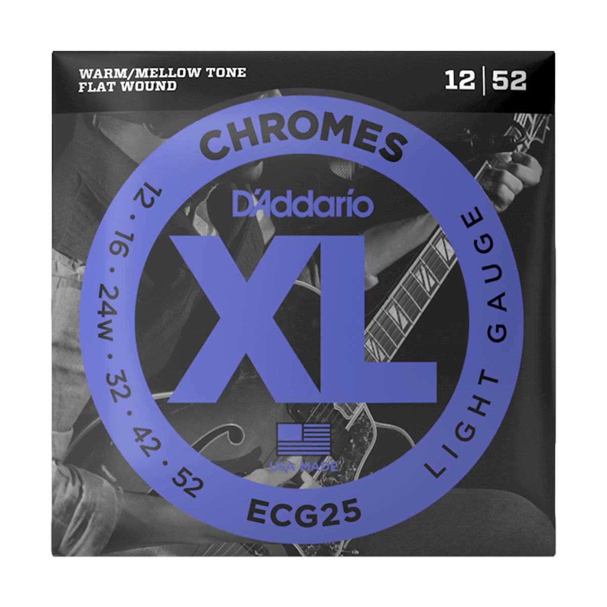 D&#39;Addario XL Chromes Flatwound Electric Strings Light 12-52