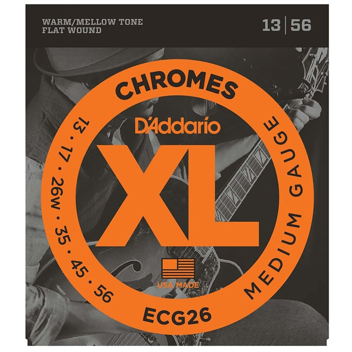 D&#39;Addario XL Chromes Flatwound Electric Strings Medium 13-56