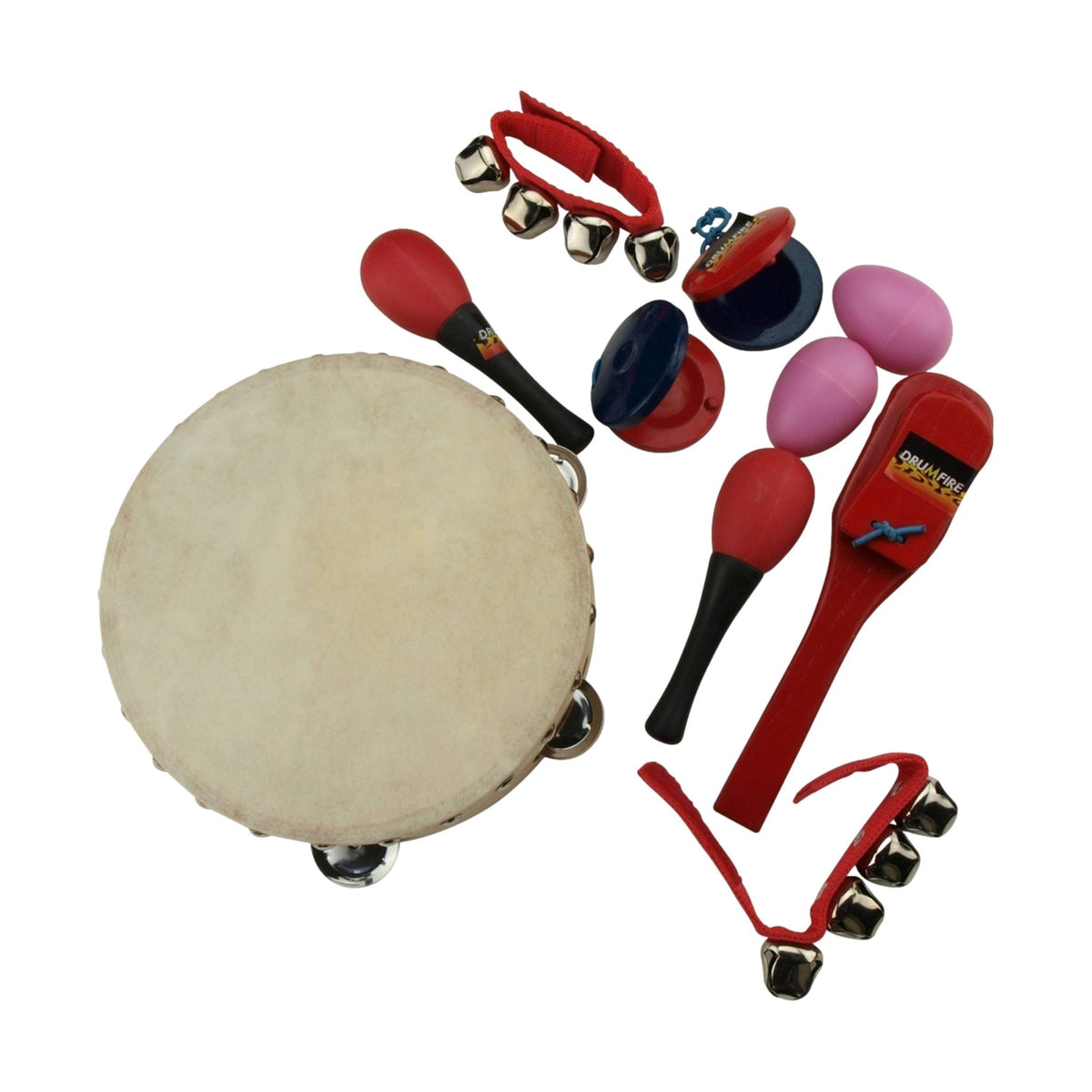 Drumfire Hand Percussion Set with Carry Bag 6 Piece