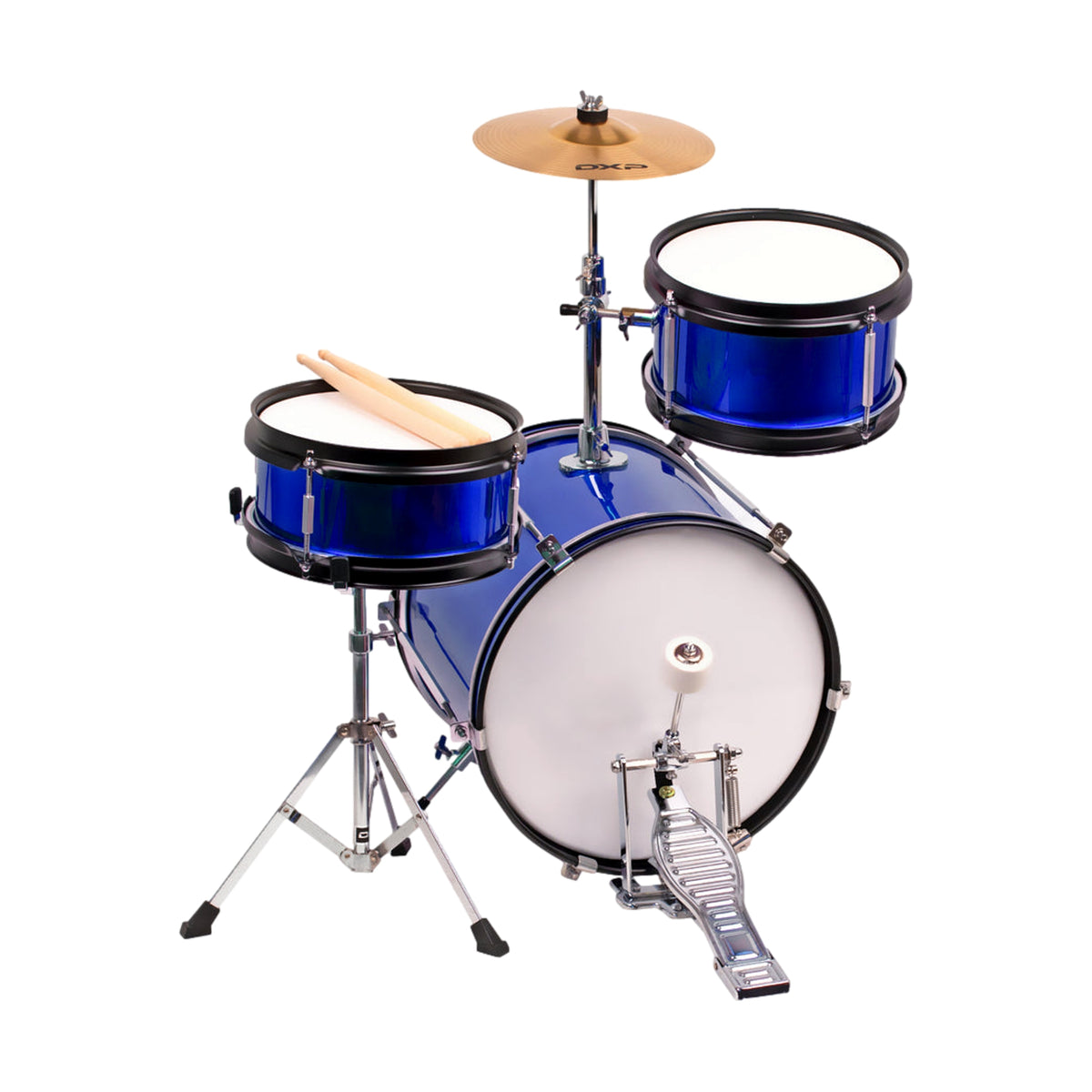 DXP Junior Drum Kit 3 Pce 12 Inch Bd Metallic Blue