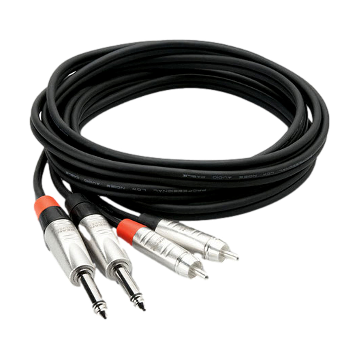 Hosa Rean Dual 1/4 Inch TS to RCA 10ft Pro Stereo Interconnect Cable