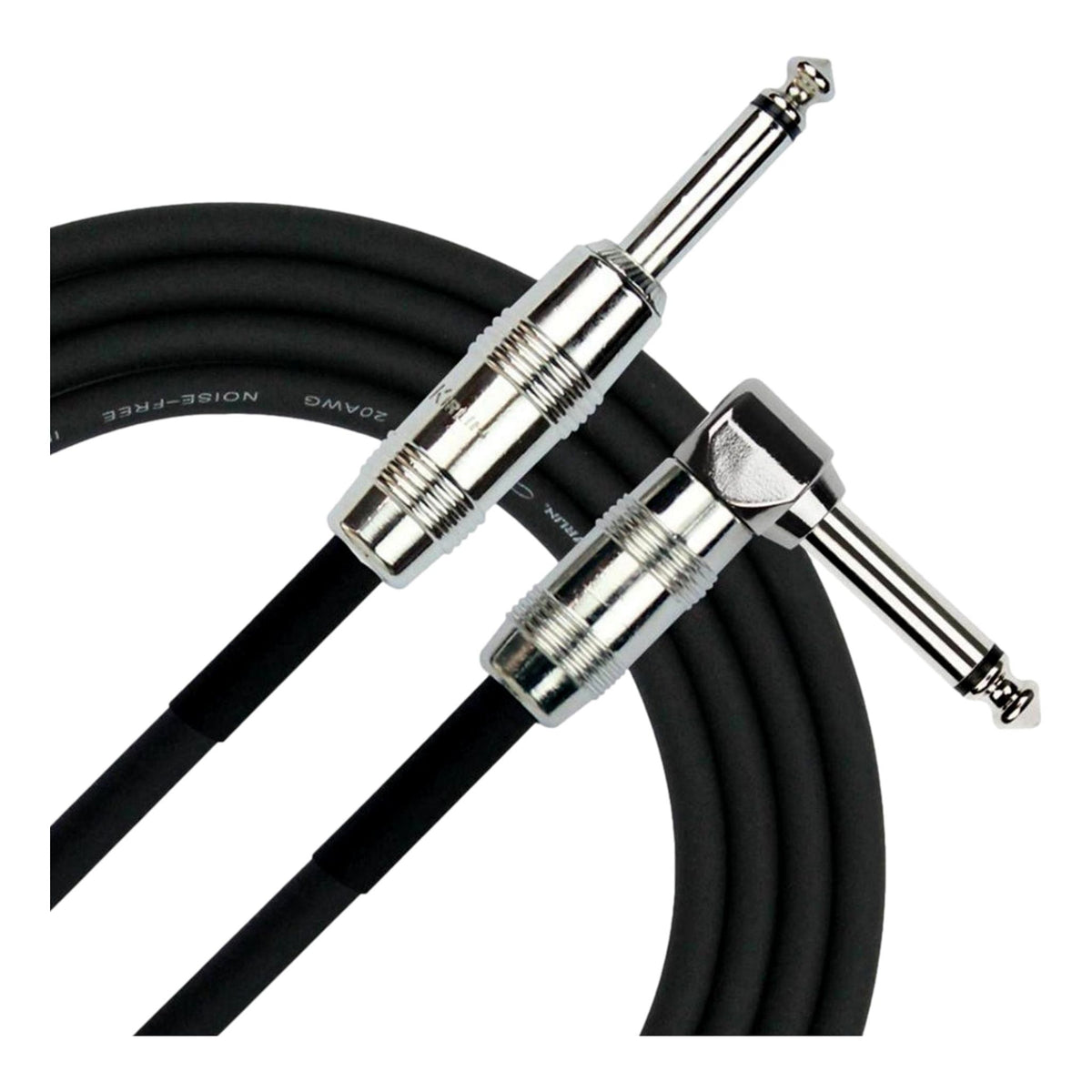 Kirlin 10ft Guitar Cable Black Straight-Right Angle