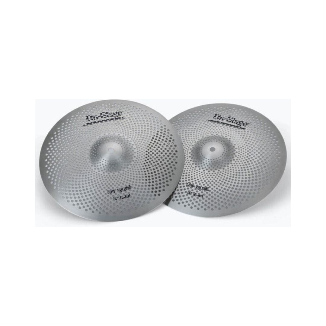 On Stage Stainless Steel 5 Piece Low Volume Practice Cymbal Set