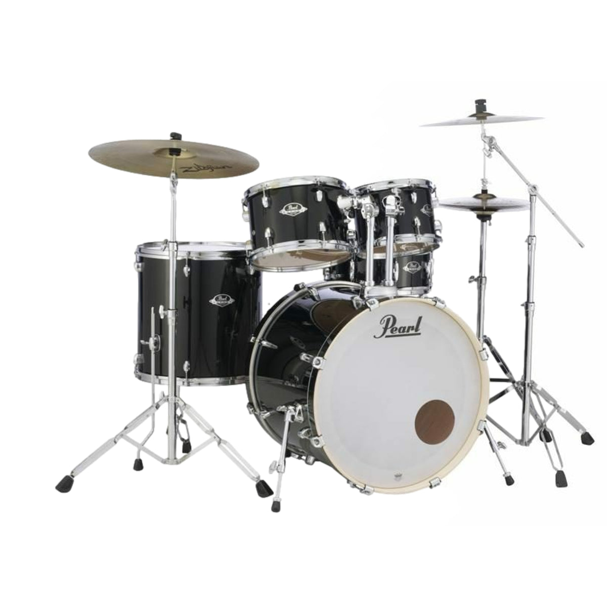 Pearl Export 5 Piece Fusion Plus Jet Black Drum Kit