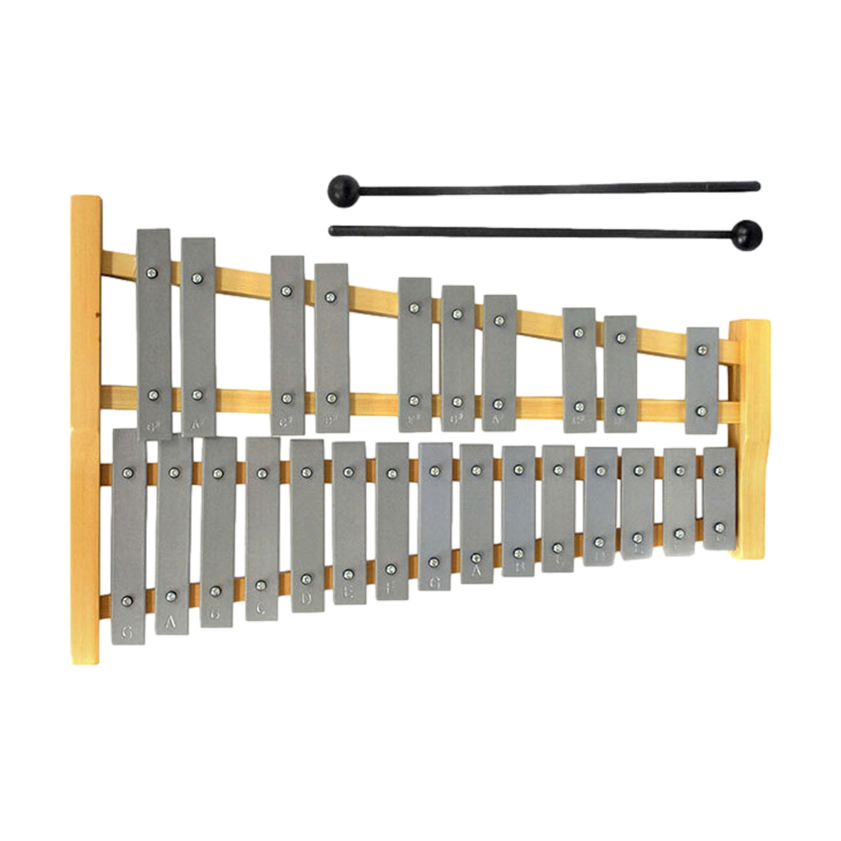 Percussion Plus 25 Note Glockenspiel with Natural Wood Frame