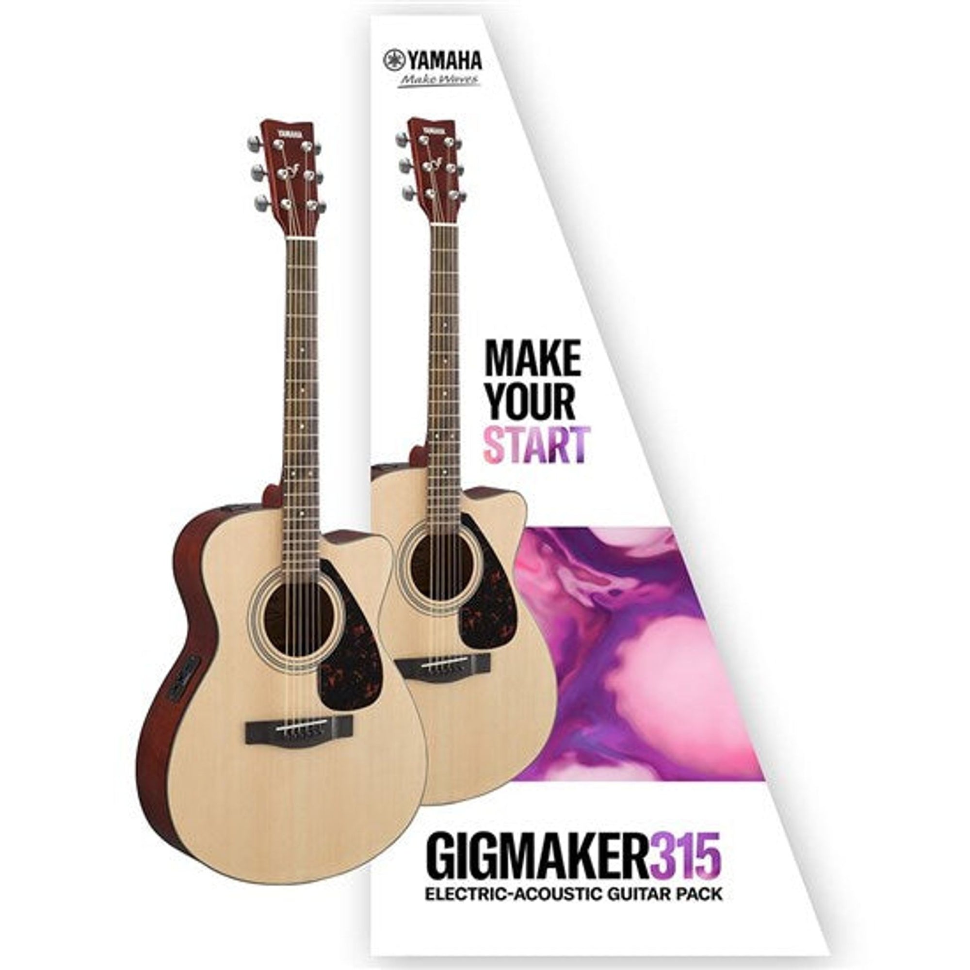 The Yamaha Gigmaker 310 Electric-Acoustic Guitar Pack Pack is a great buy with a great sound and heaps of features. Perfect for playing at home or on the stage.