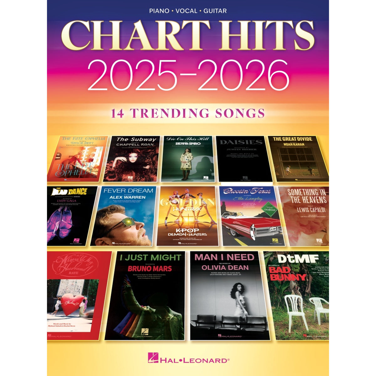Chart Hits 2025-2026 Piano Vocal Guitar Songbook Softcover