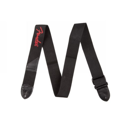Fender Logo Strap Black/Red Logo 2
