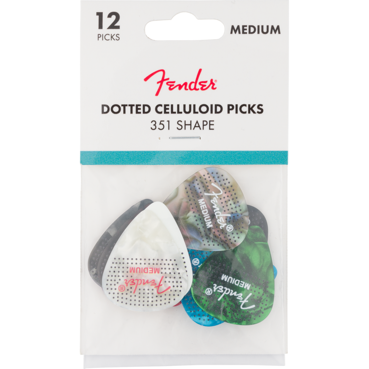 Fender 351 Dotted Celluloid Picks 12 Pack Medium