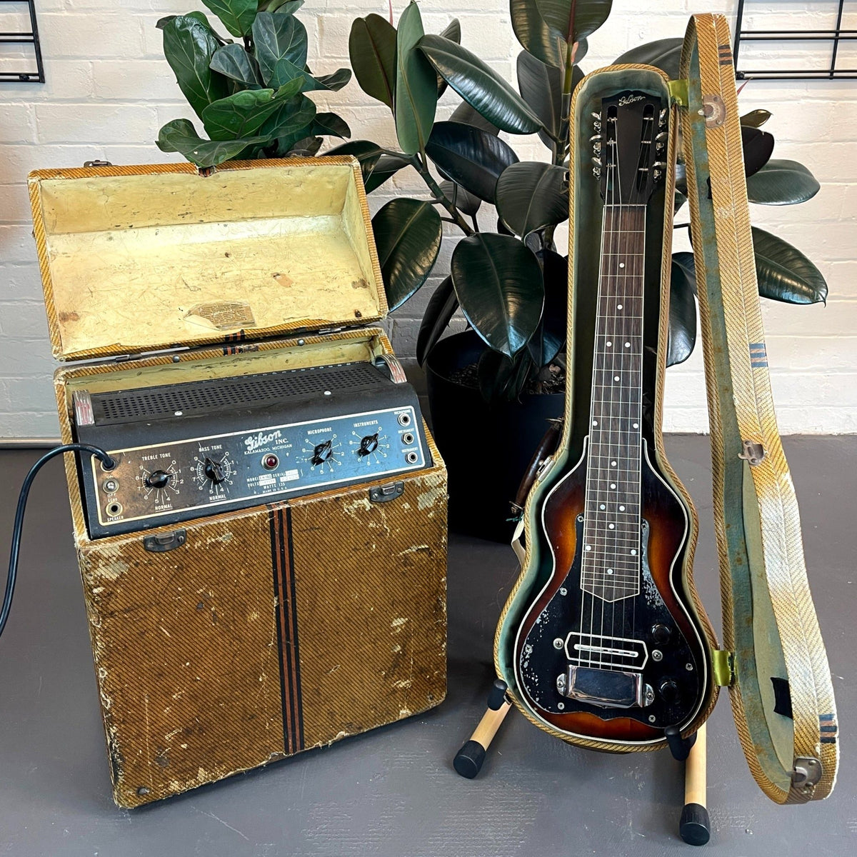 Used Gibson EH-185 Amp and Lap Steel set circa 1939