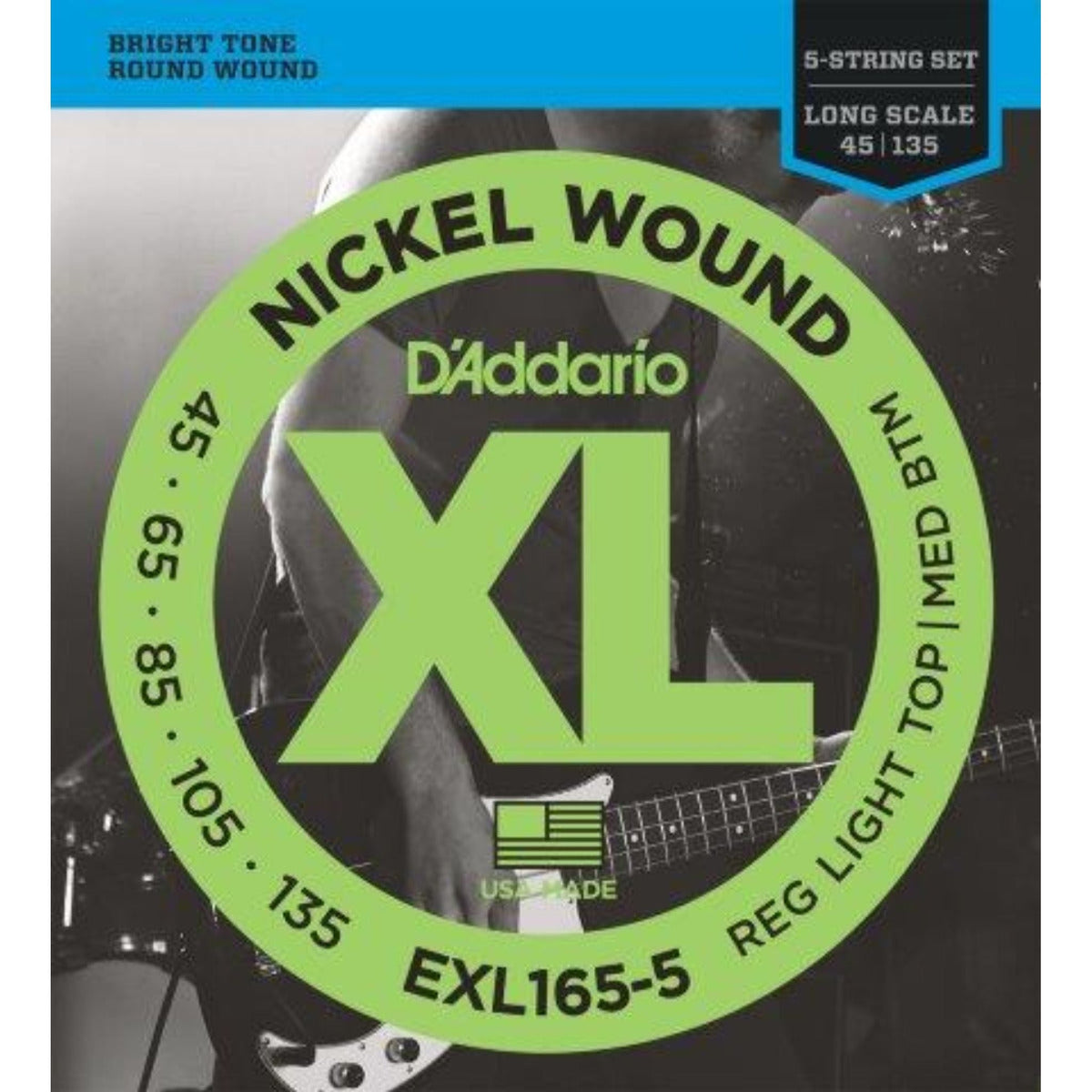 D&#39;Addario EXL165-5  Bass Guitar 5 String Set 45/135 Long Scale