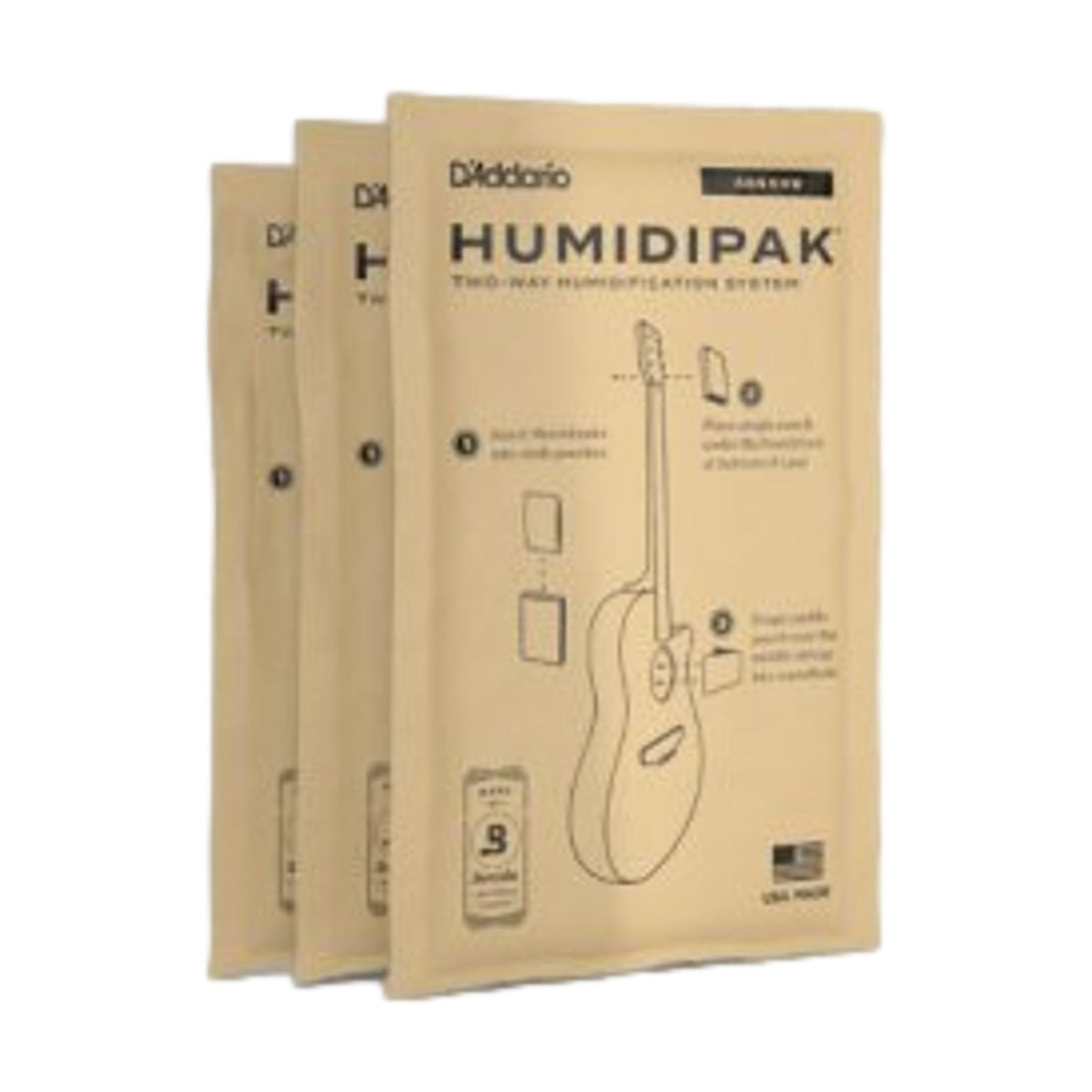 D&#39;Addario Humidipak Absorb Replacement Packs 3 Pack