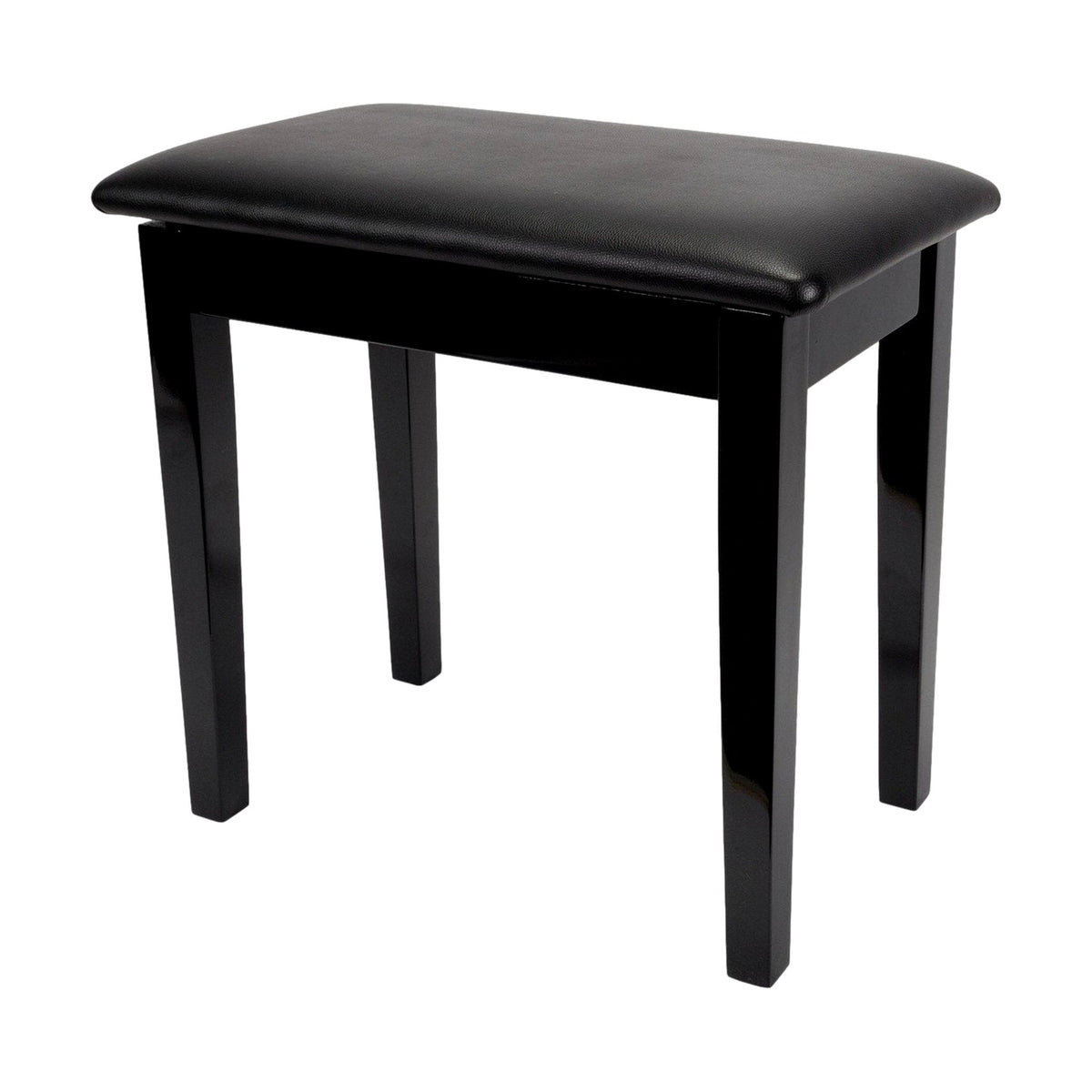 Crown Compact Piano Bench with Storage Compartment Black