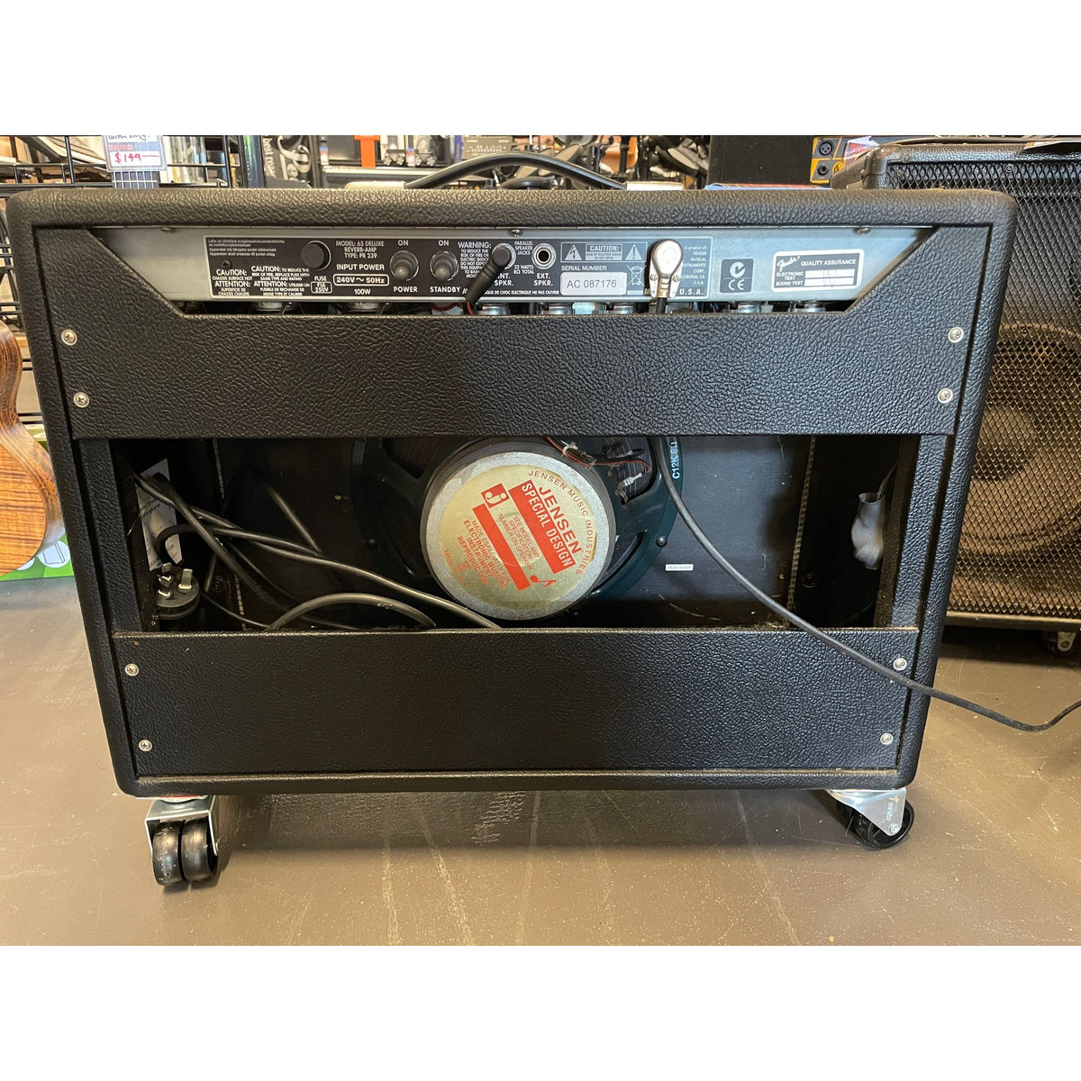 Used 2010 Fender 65 Deluxe Reverb Guitar Amplifier with Wheels