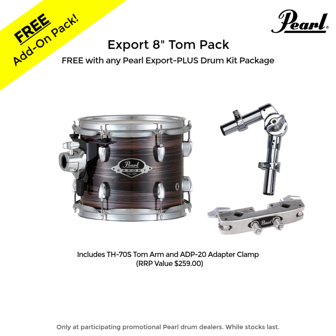 Pearl Export Plus EXX 22 Inch Promo Drum Kit Package Metallic Amethyst Twist + Free matching Export 8" Tom
