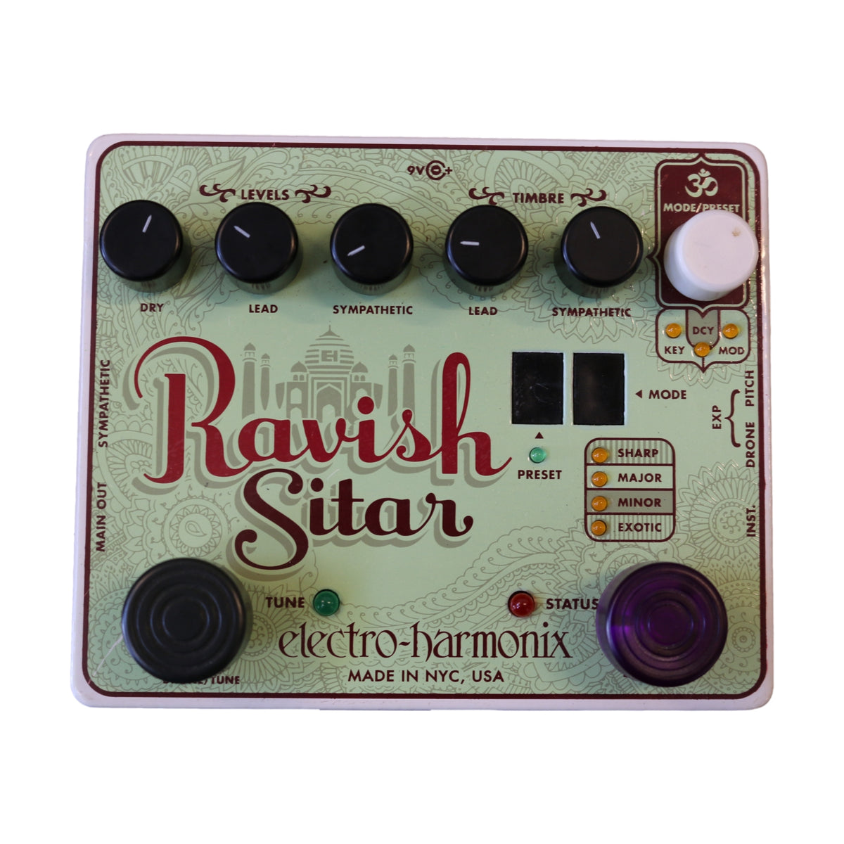 Used Electro-Harmonix Ravish Sitar Guitar Pedal with power supply