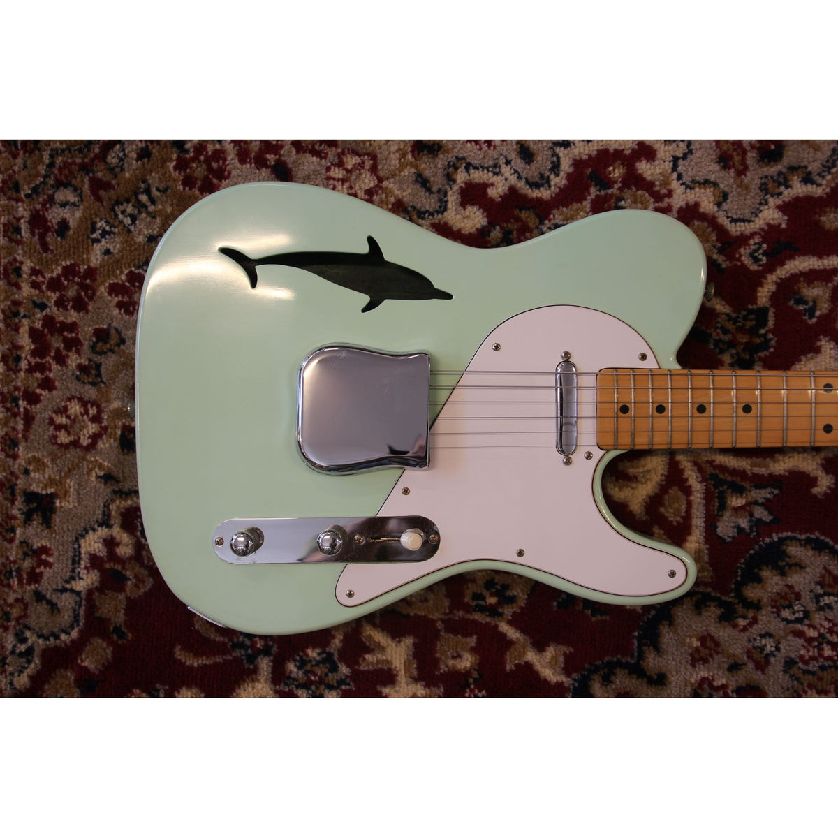 Scintilla Used Scintilla Green Dolphin Thinline Tele with Hard Case