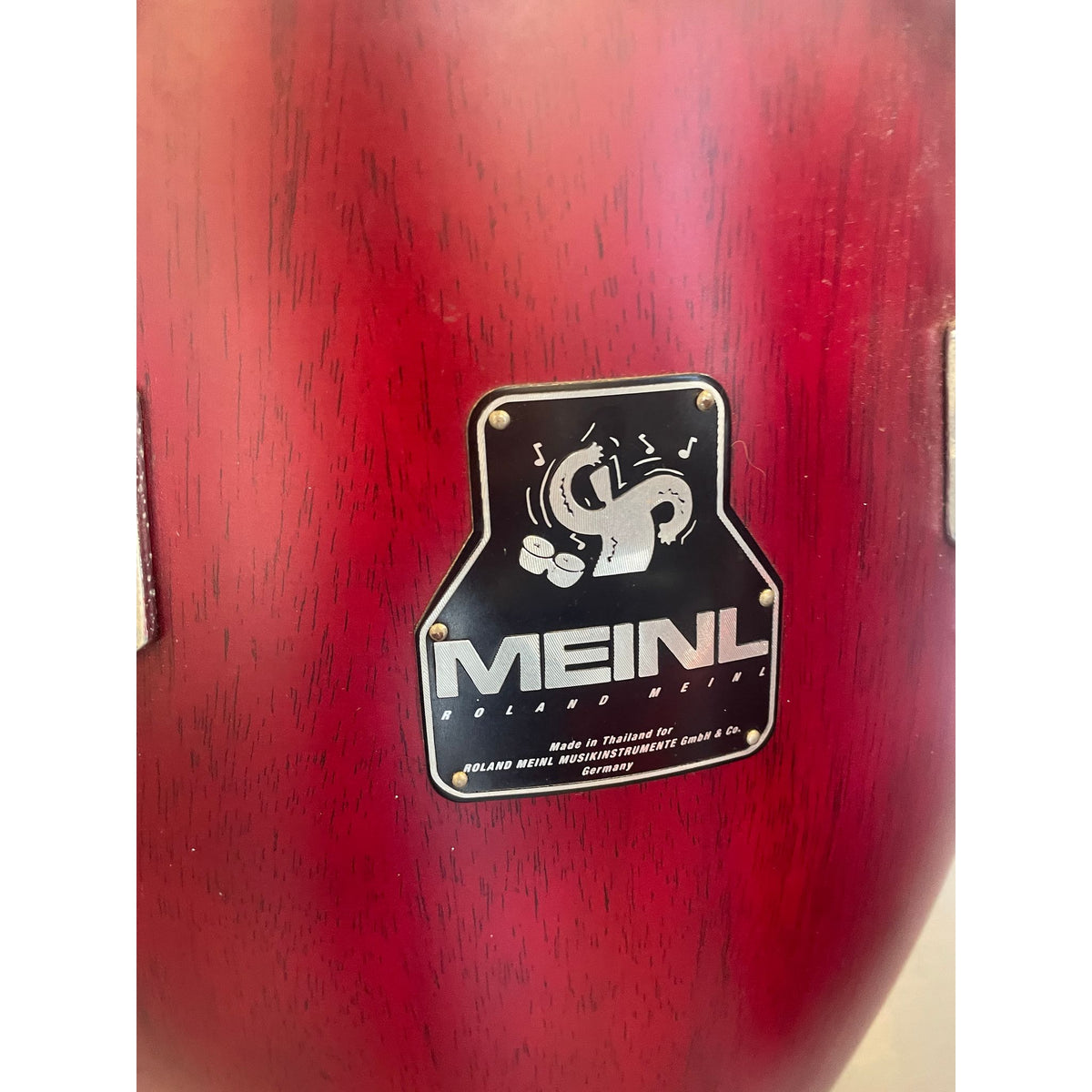 Used Meinl Conga Set 11 and 12 Inch Red with Stands and Gig Bags