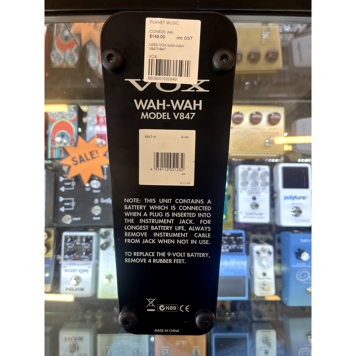 Used Vox V847 Wah Effect Pedal