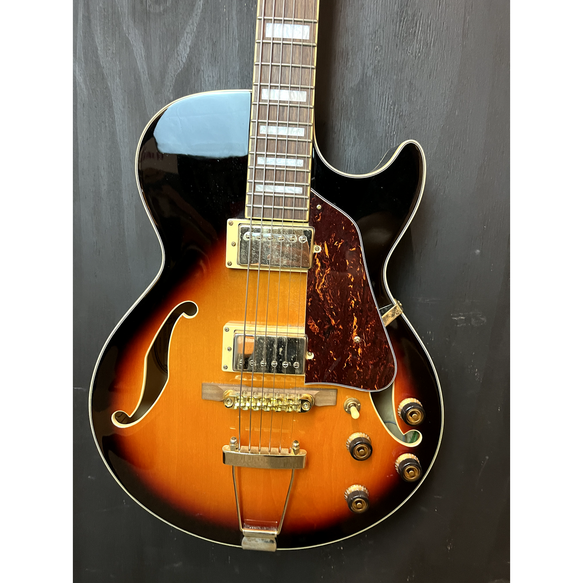 Used Ibanez AG75G-BS Hollowbody Electric Guitar Brown Sunburst with Bag