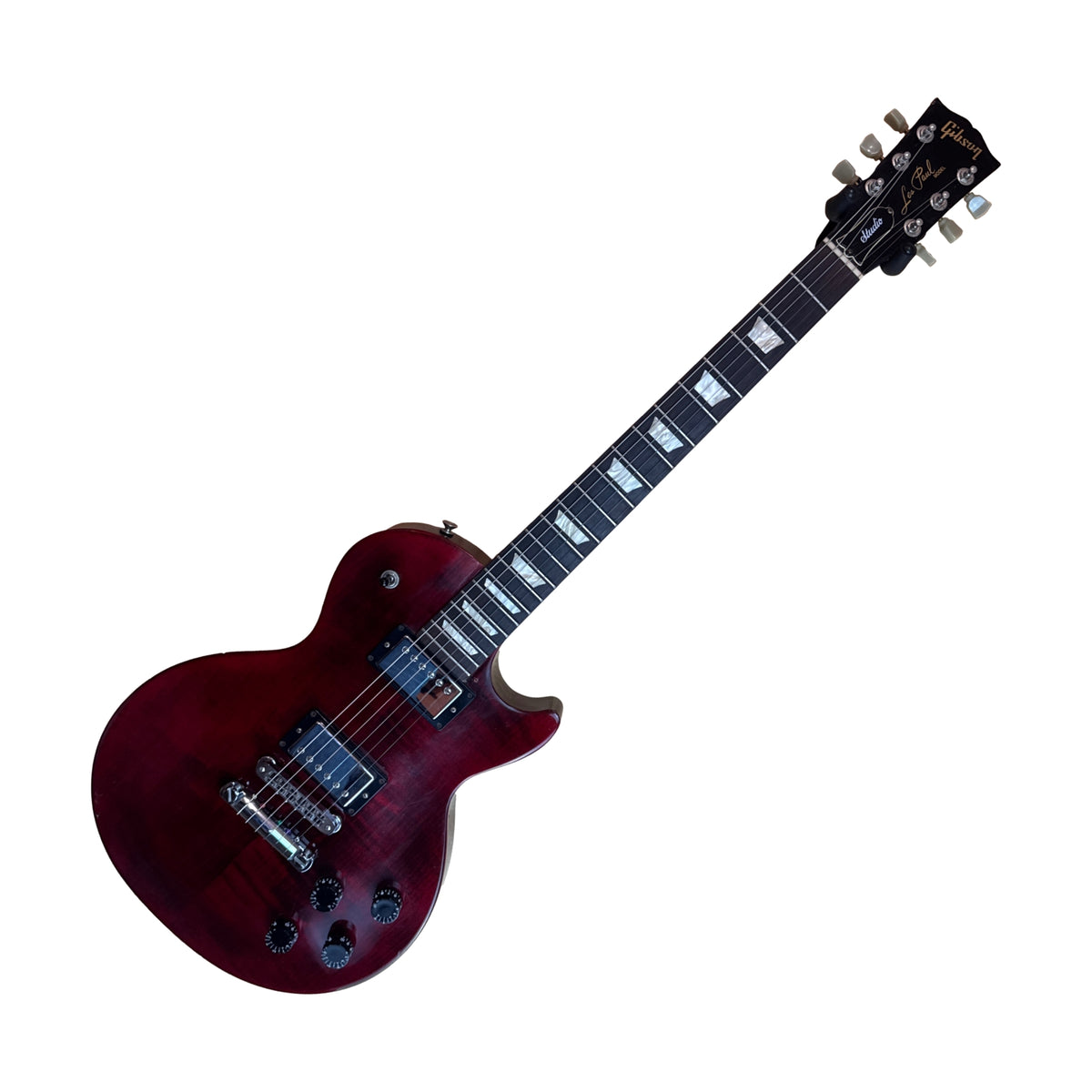 Used 2008 Les Paul Studio Electric Guitar Wine Red with Hard case