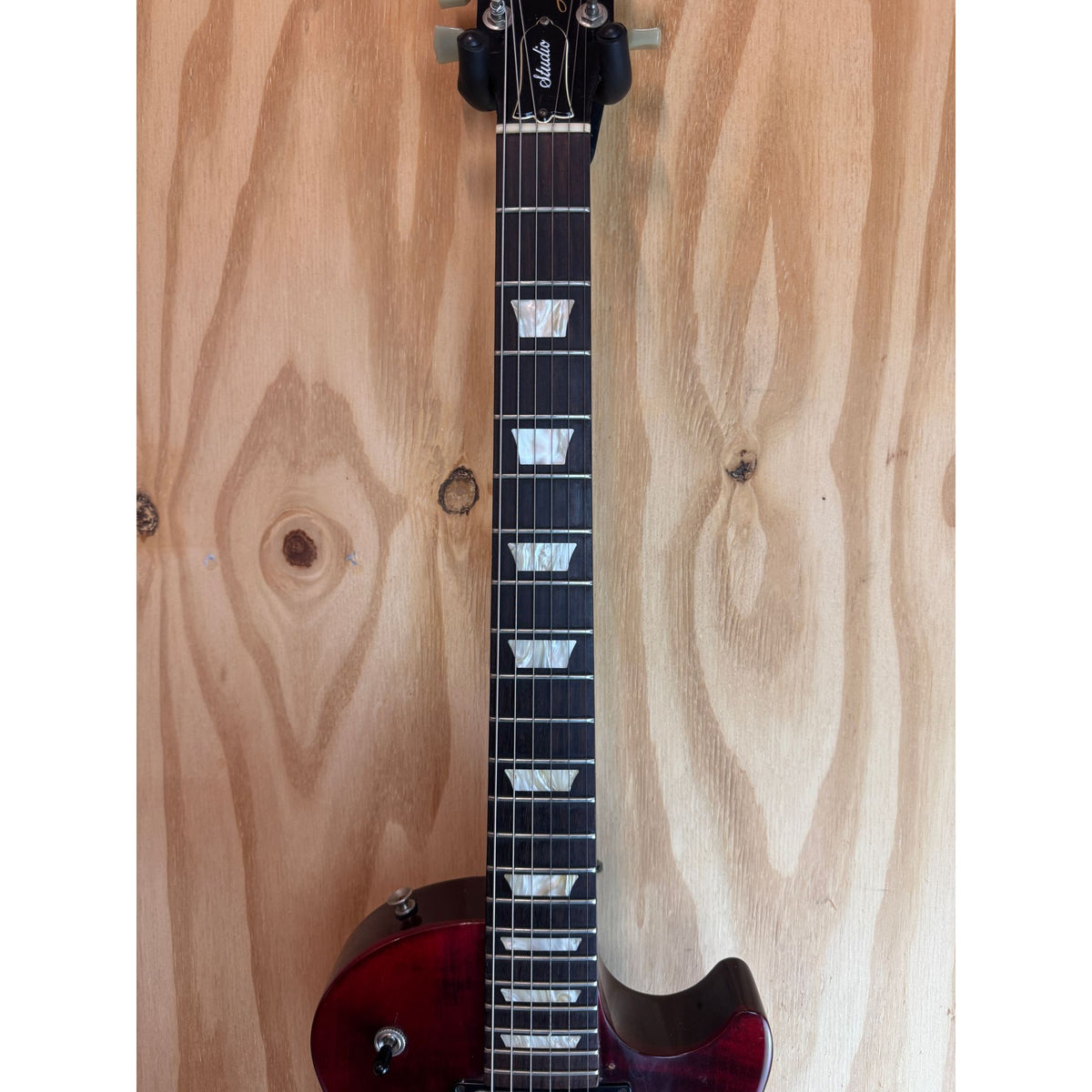 Used 2008 Les Paul Studio Electric Guitar Wine Red with Hard case