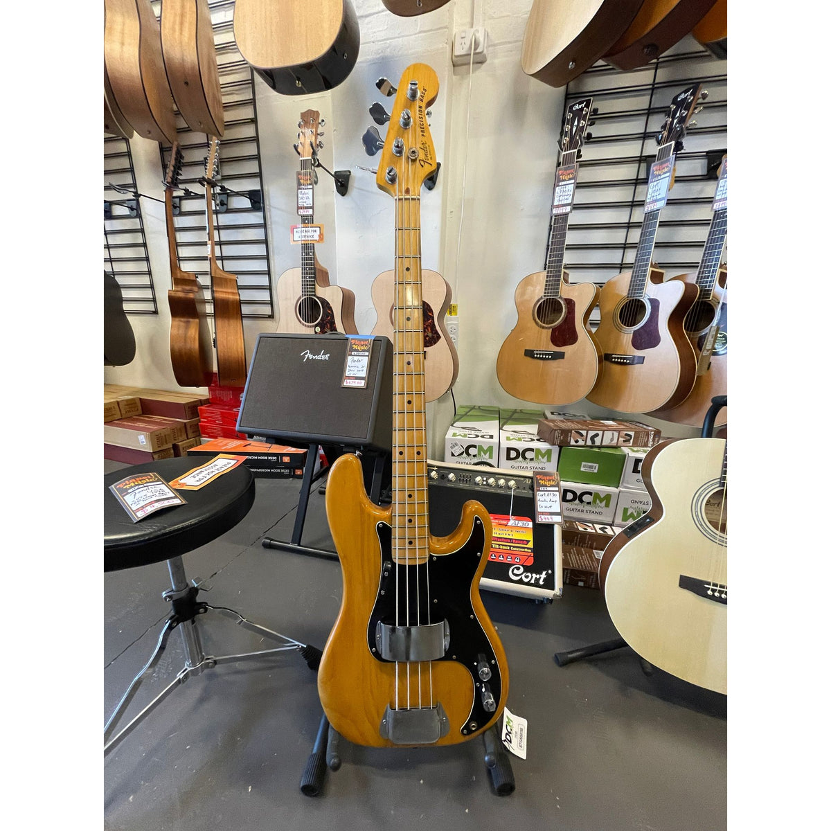 Used Fender USA Precision Bass Natural Circa 1978 with Original Hard Case