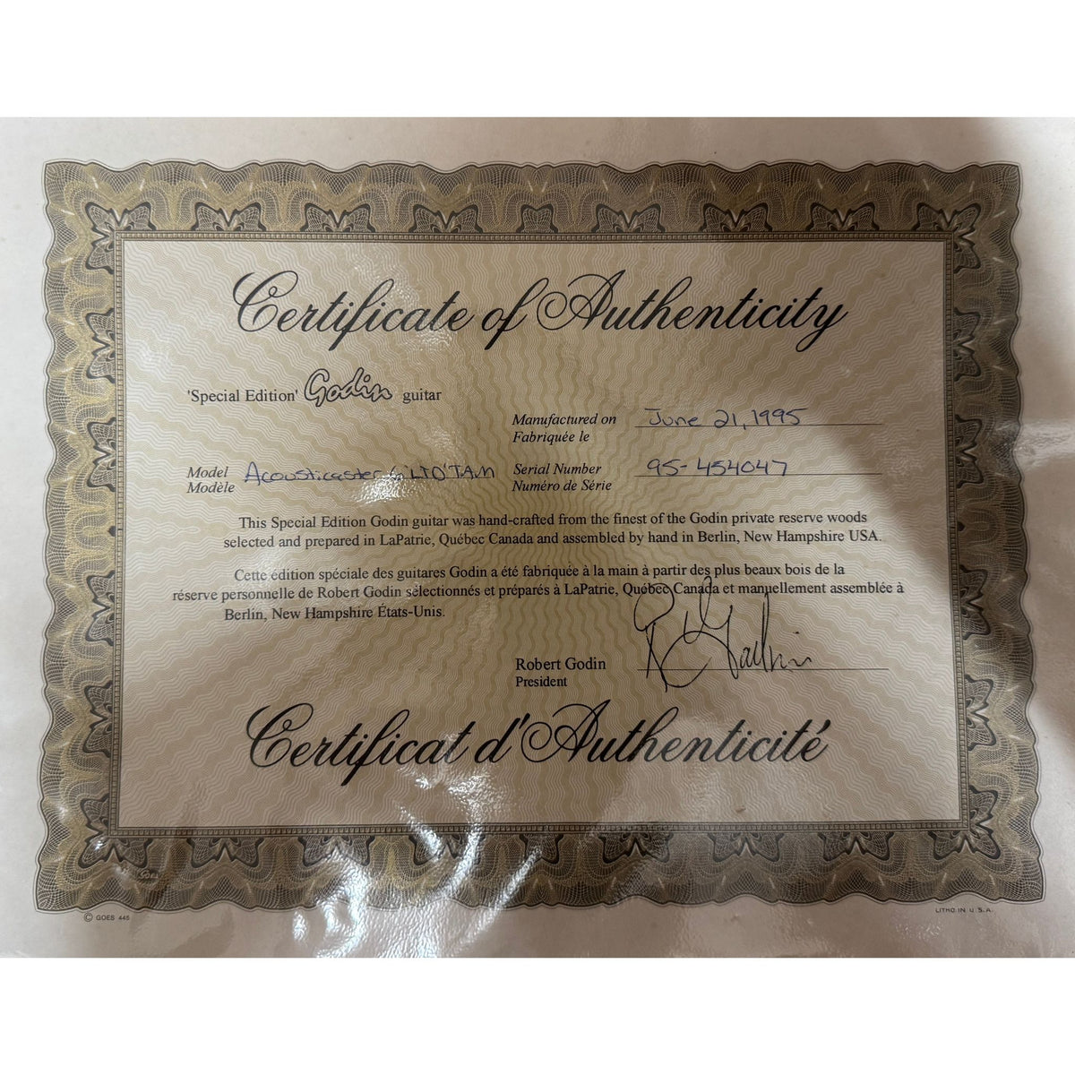 Used Godin Acousticaster 1995 Electric-Acoustic Guitar in Hard Case