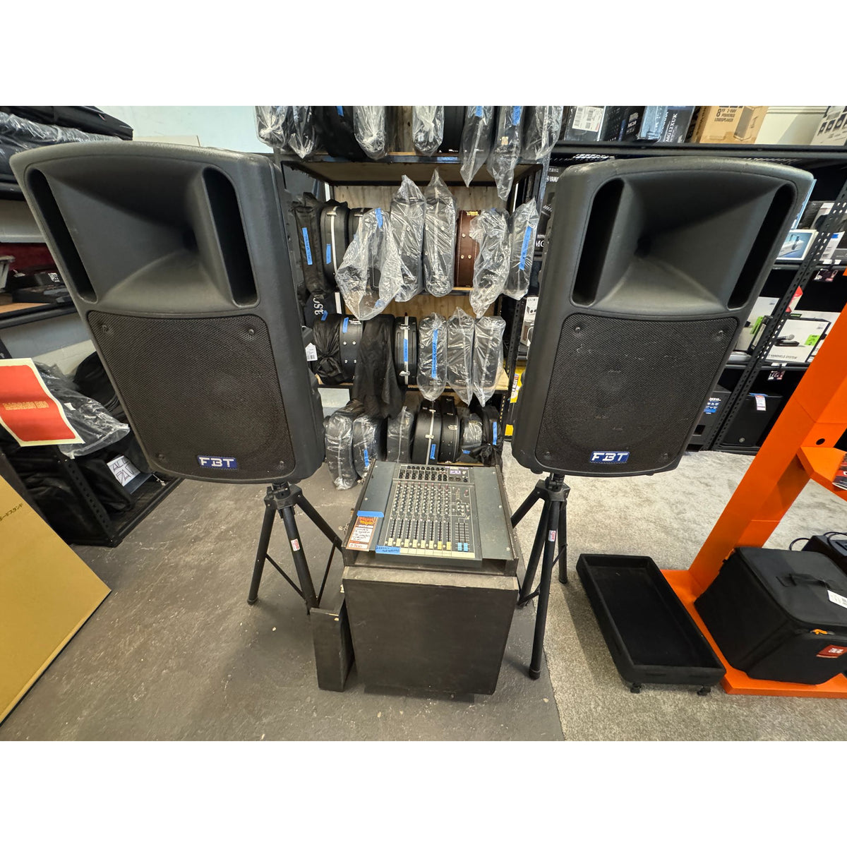 Used Complete PA System Vintage FBT Speakers with Soundcraft Mixer and Accessories