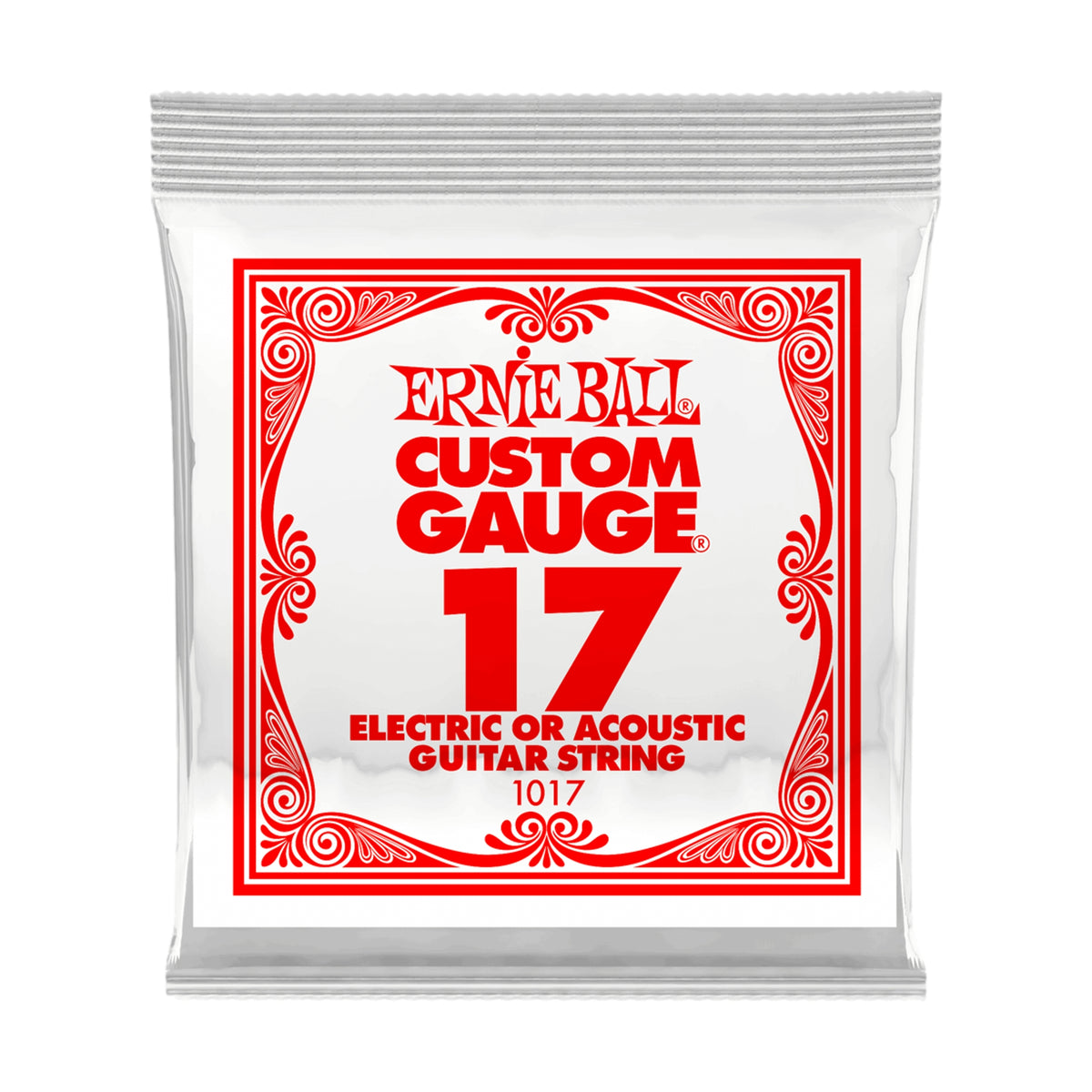 Ernie Ball .017 Single Plain Steel Electric or Acoustic Guitar String