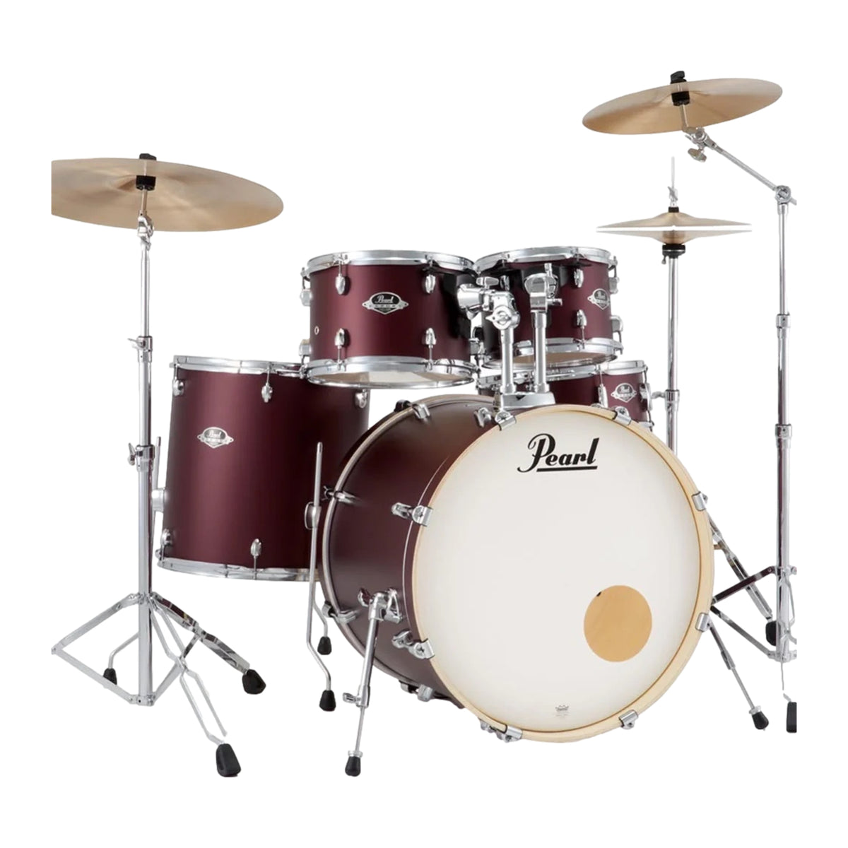 Pearl Export Fusion Plus Drum Kit Scarlet Satin w/ Hardware Pack