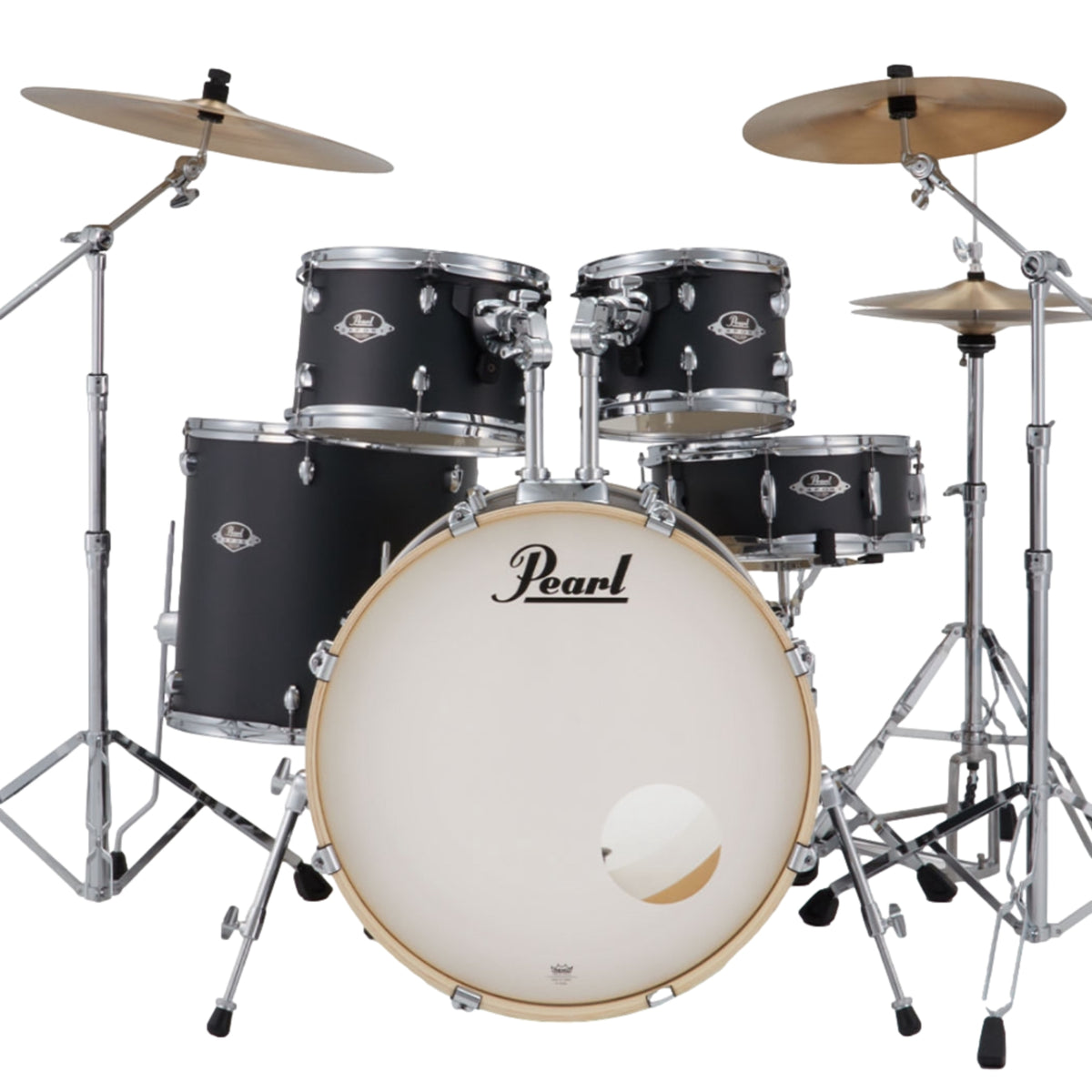 Pearl Export Fusion Plus Drum Kit 22 Inch Graphite Slate with Cymbals with Free 8 Inch Tom