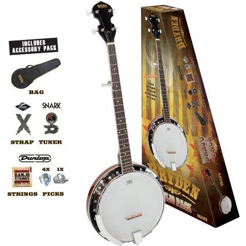 Bryden 5-String Banjo Package Tobacco Sunburst