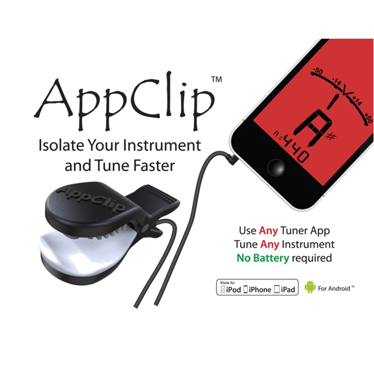 GoTune App Clip Chromatic Tuner for Smartphone