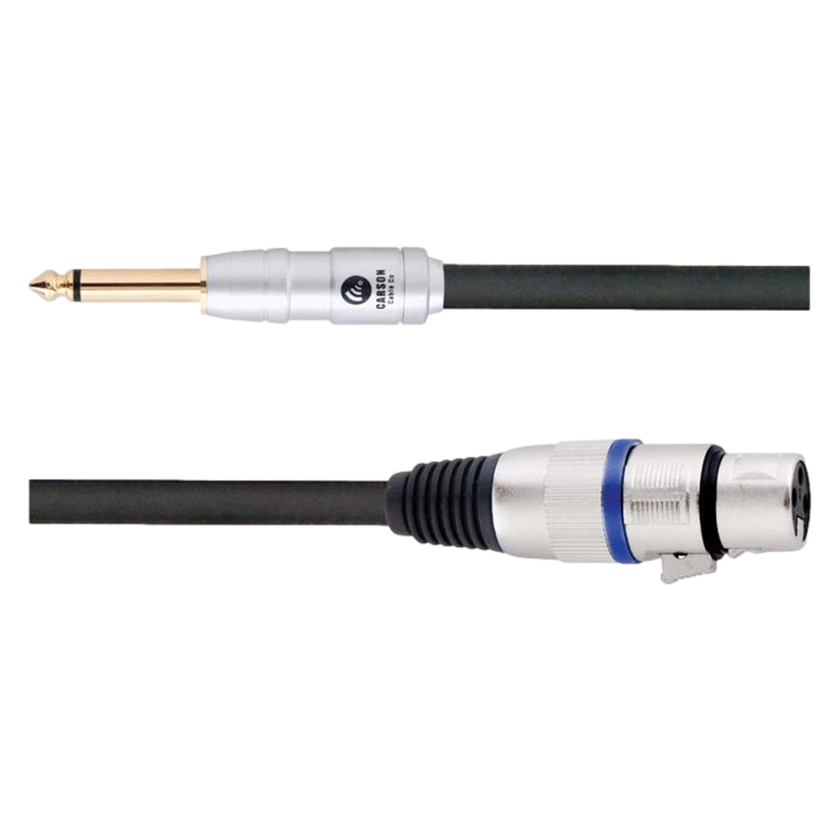 Carson 30ft Mic Cable XLR Female to 6.3mm Jack Chrome