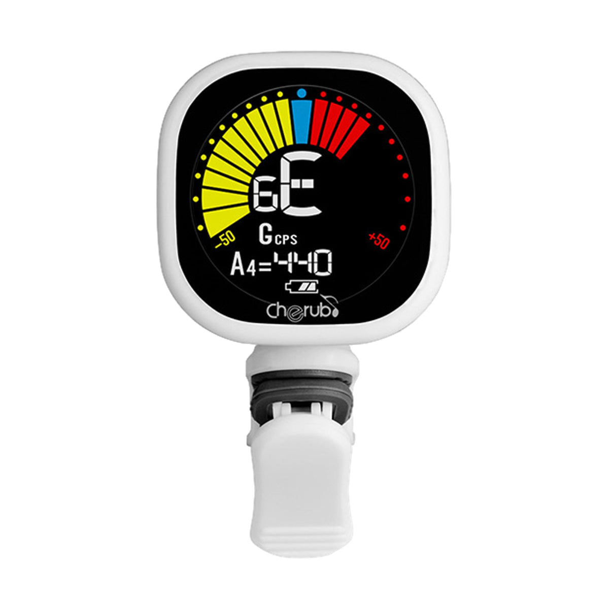 Cherub WST-675W Chromatic Clip On Tuner with Rechargeable Battery White