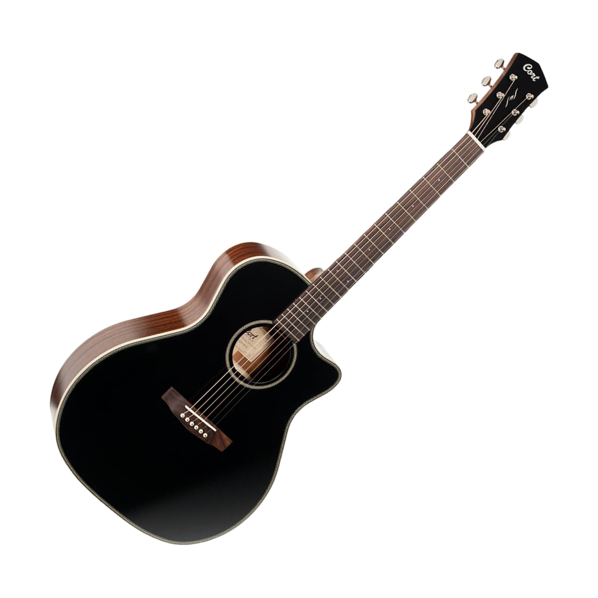 Cort Essence GA4 Acoustic-Electric Guitar Black Top Semi Gloss
