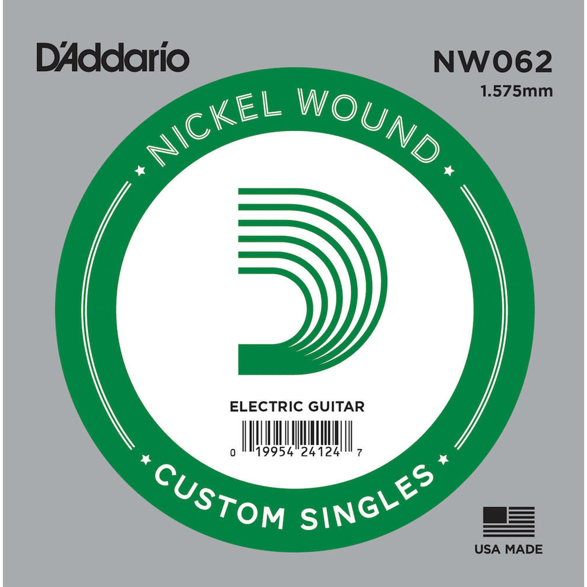 D'Addario 0.062 Nickel Wound Single Electric Guitar String
