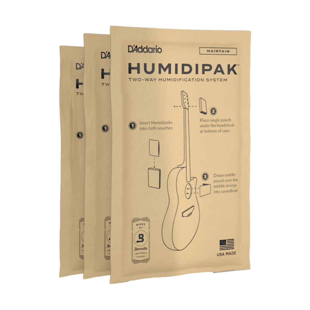 D&#39;Addario Humidipak Maintain Replacement 3 Pack