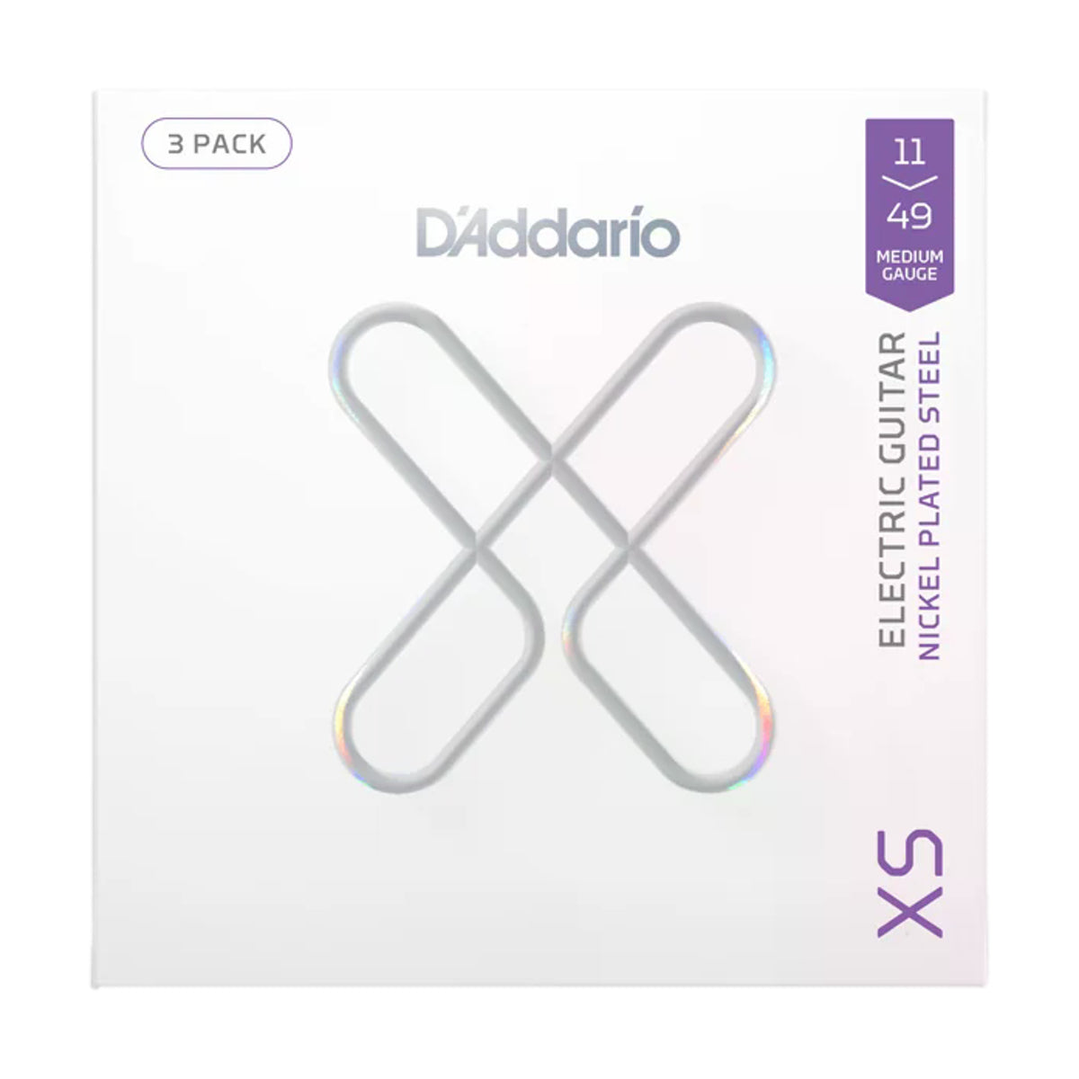D'Addario XS 11-49 Medium Coated Electric Guitar Strings 3-Pack