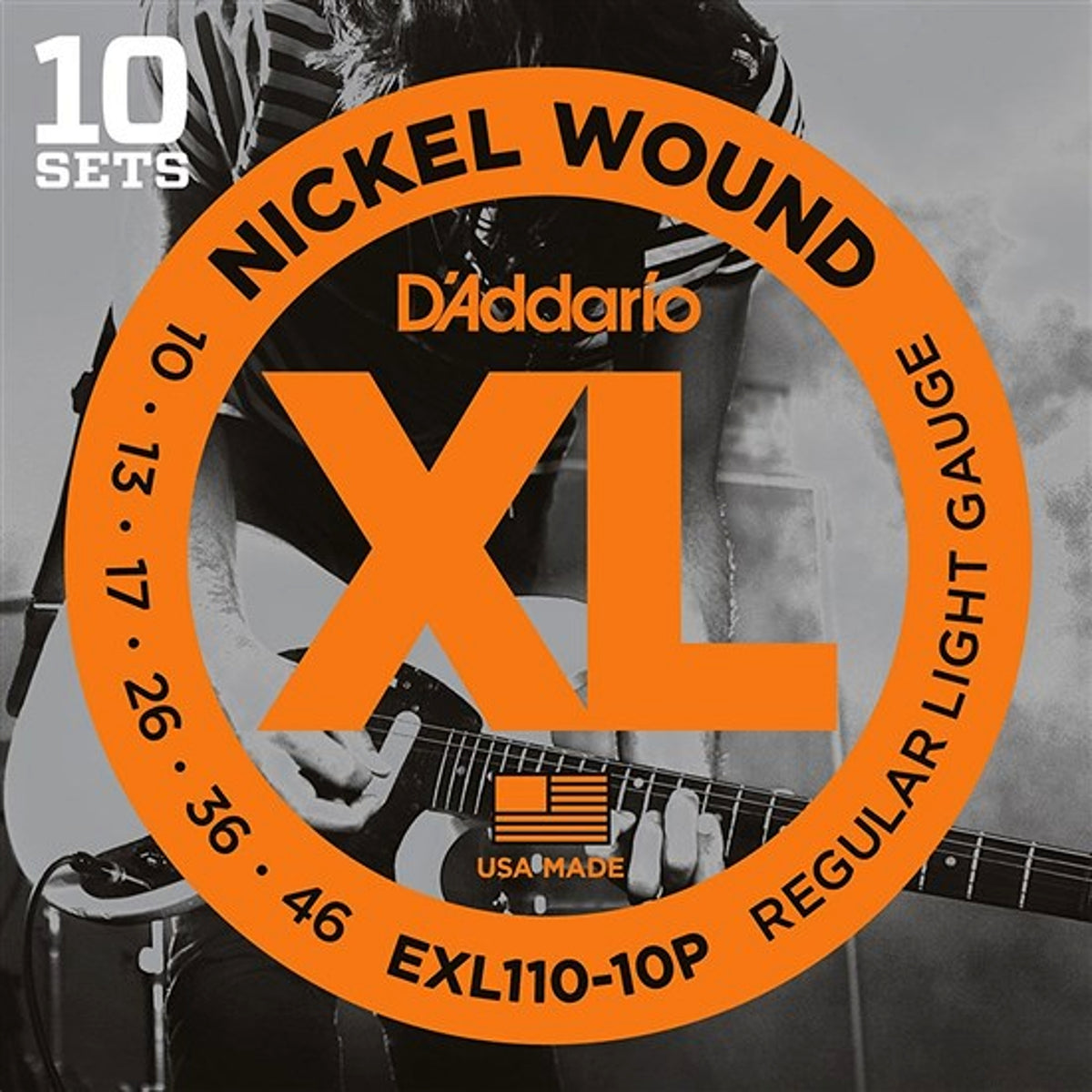 D&#39;Addario Nickel Wound Electric Guitar Strings 10 Pack Light 10-46