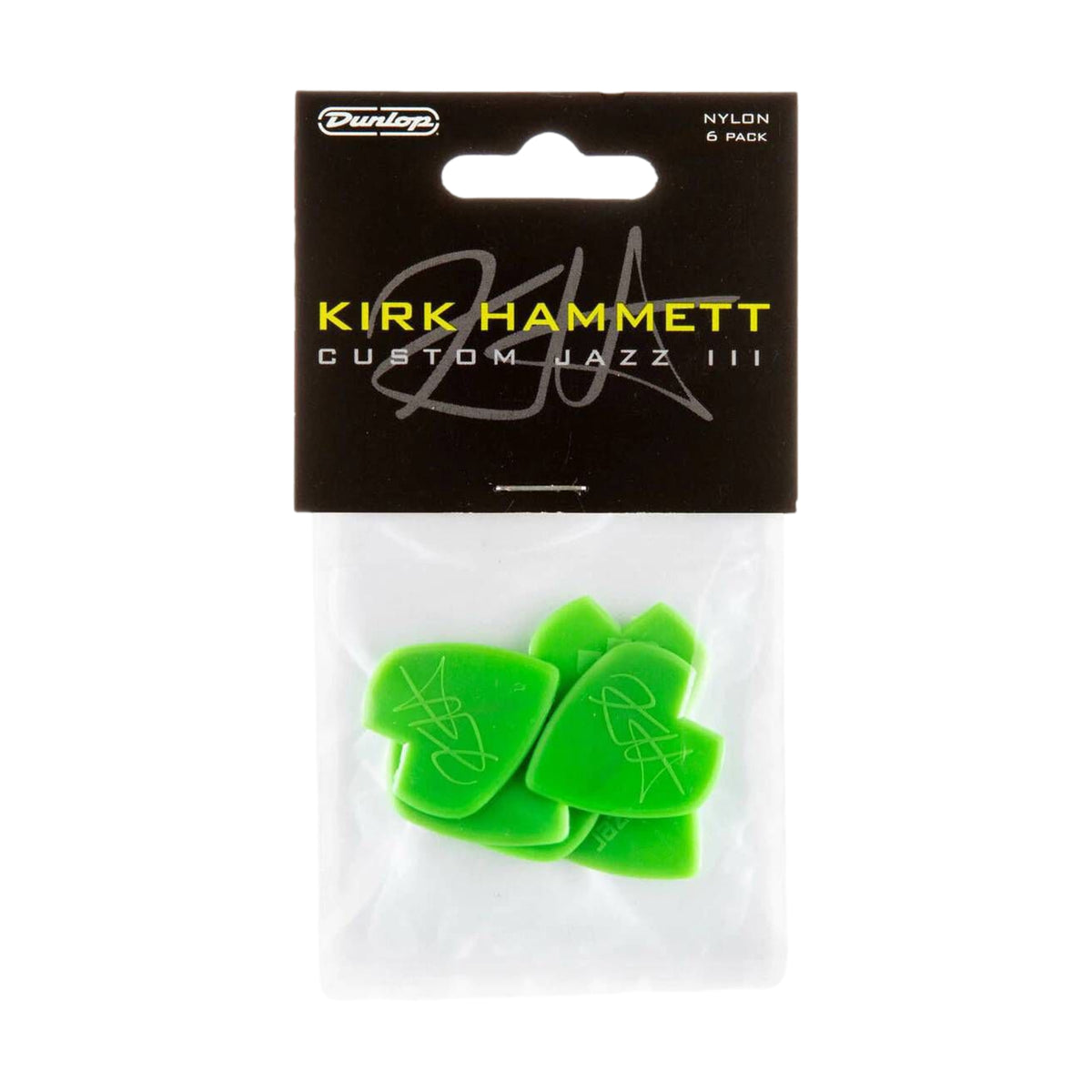 Dunlop JPPKH Kirk Hammett Nylon Custom Jazz III Players Pick Pack Green