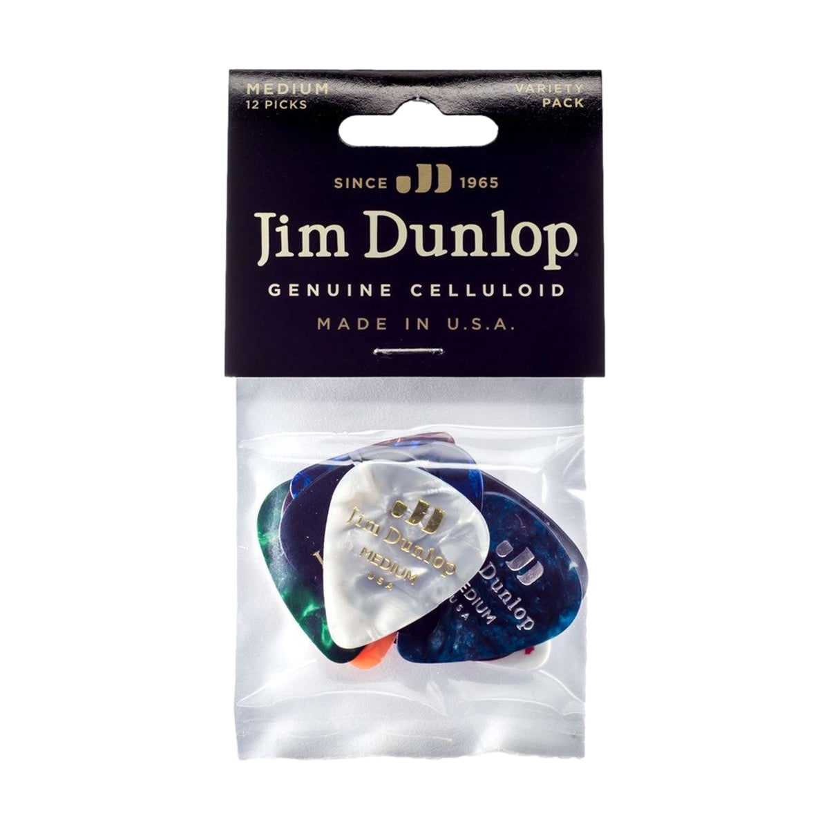 Dunlop JPVP106 Medium Celluloid Picks Variety 12 Pack