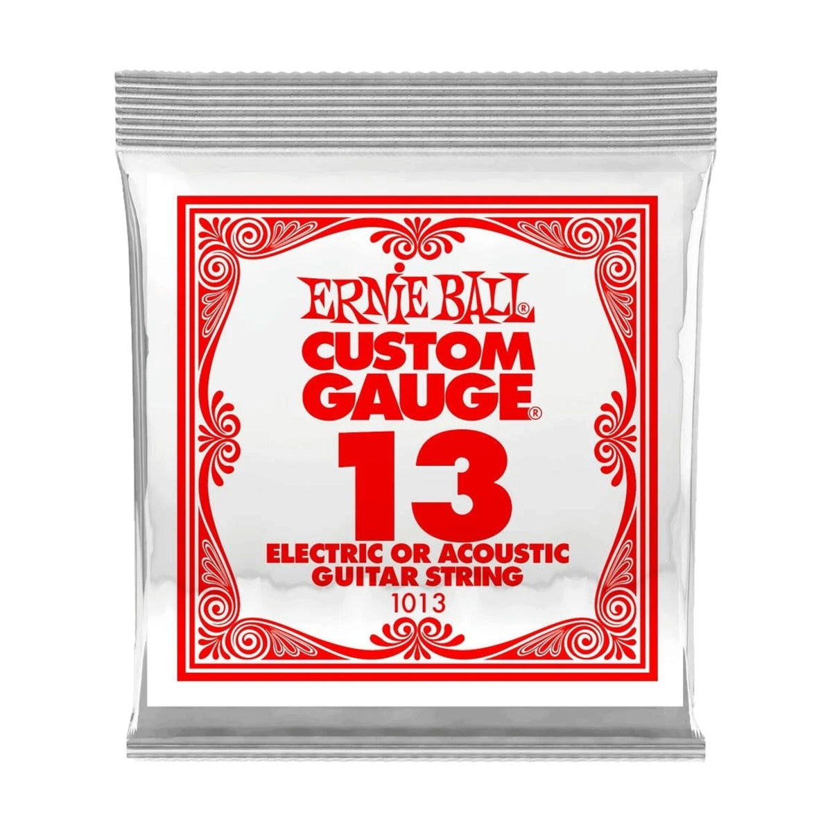 Ernie Ball 0.013 Plain Steel Electric or Acoustic Single Guitar String