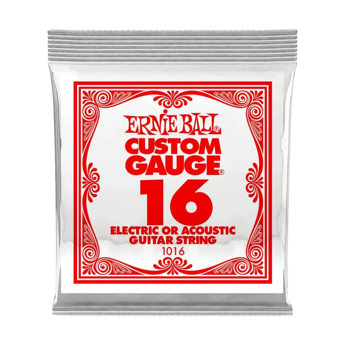 Ernie Ball P01016 0.016 Plain Steel Electric or Acoustic Guitar Single String